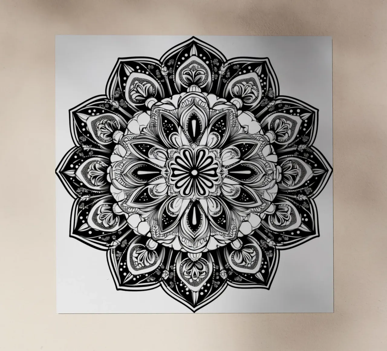 Mandala in bianco e nero pellicola backlit da Spiritual Touch
