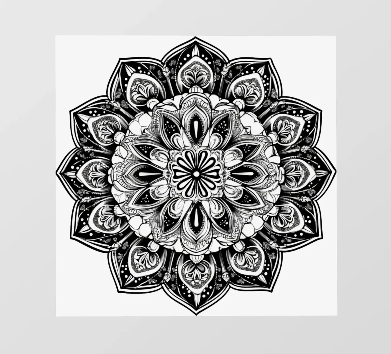 Mandala in bianco e nero pellicola backlit da Spiritual Touch