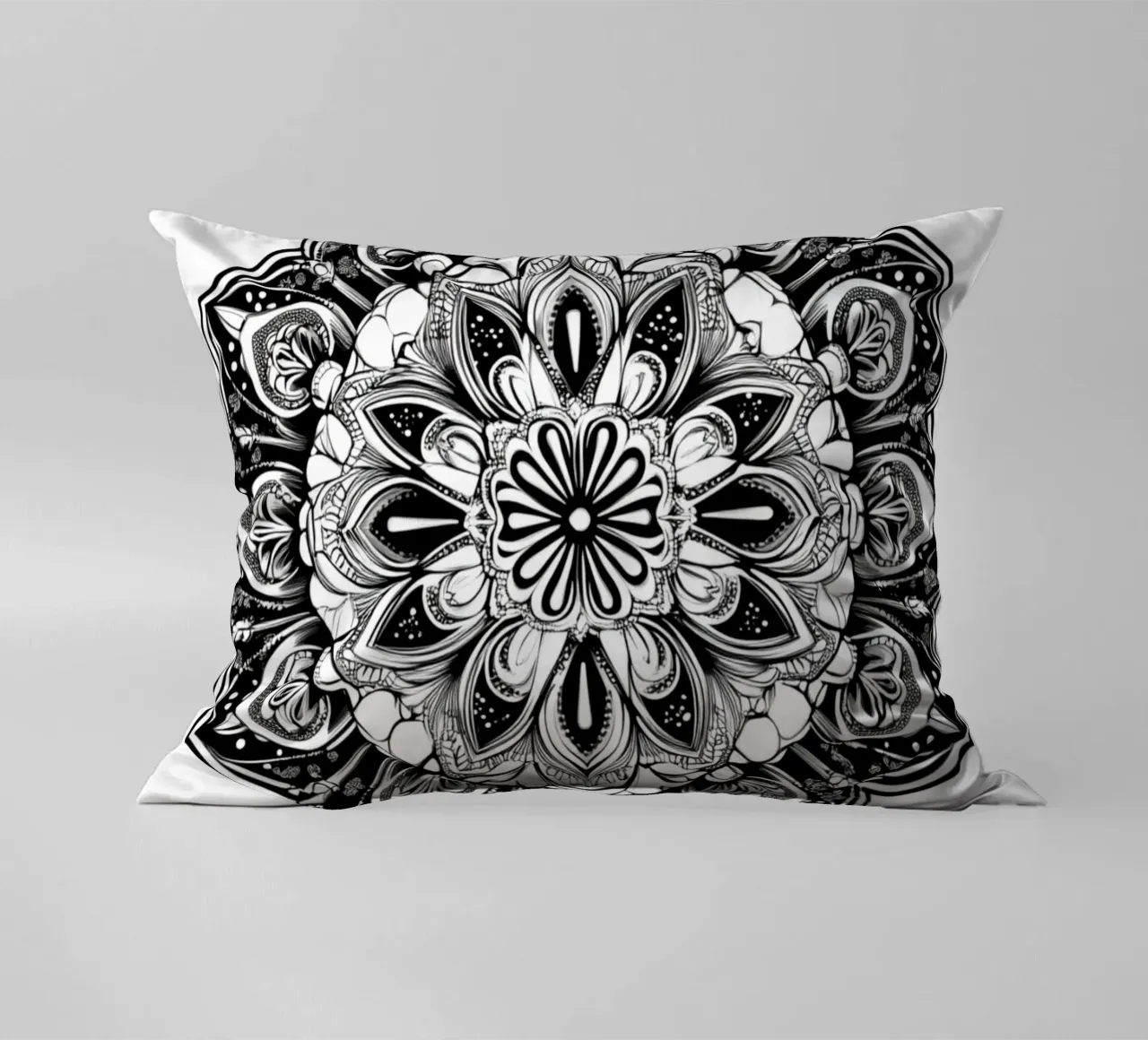 Mandala in bianco e nero cuscino da Spiritual Touch