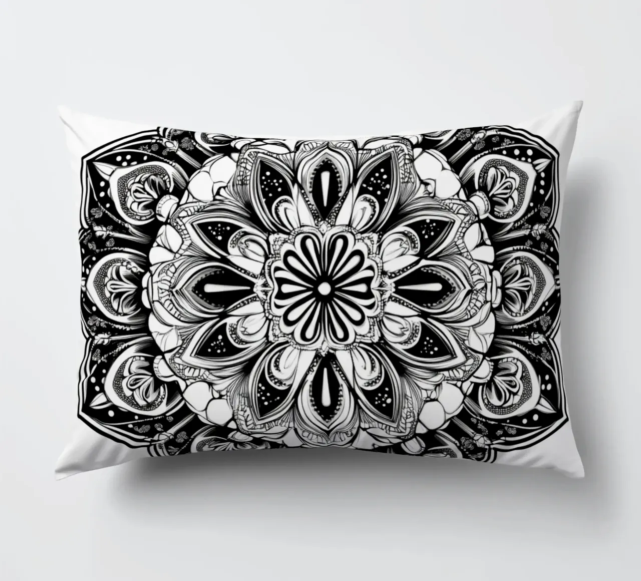 Mandala in bianco e nero cuscino da Spiritual Touch