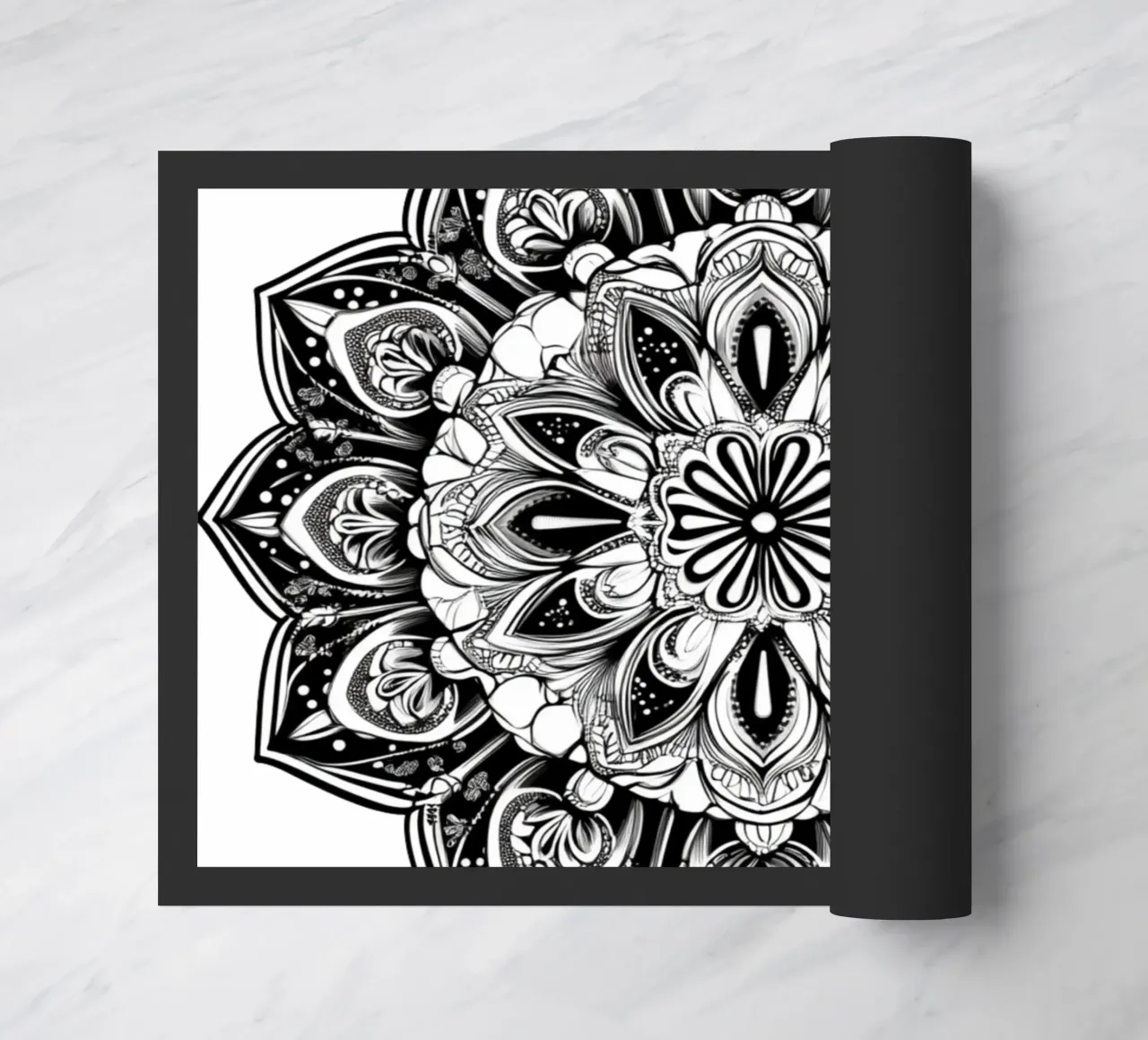 Mandala in bianco e nero zerbino da Spiritual Touch