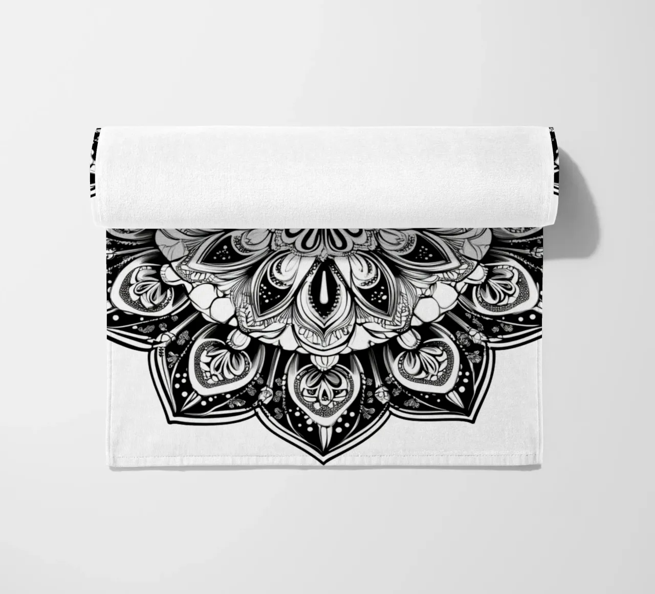 Mandala in bianco e nero telo mare da Spiritual Touch