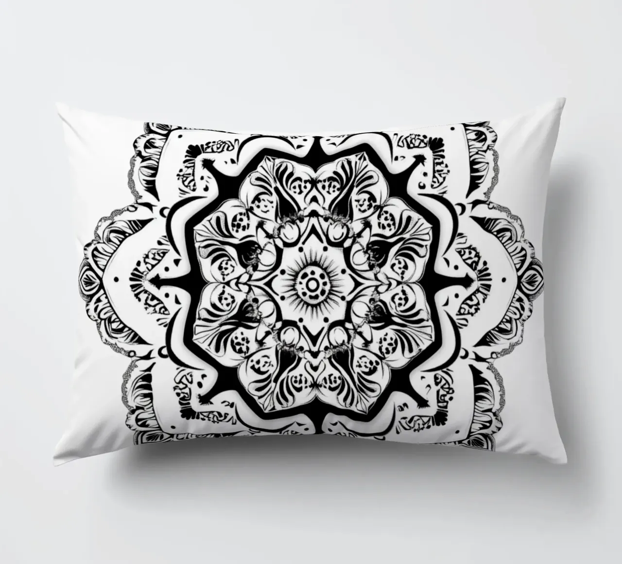 Mandala in bianco e nero cuscino da Spiritual Touch