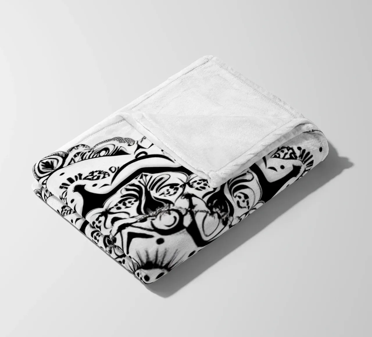Mandala in bianco e nero coperta in pile da Spiritual Touch