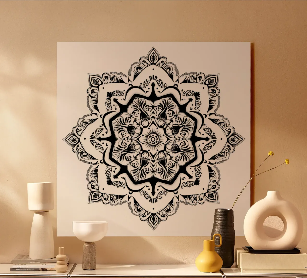 Mandala in bianco e nero plexiglass da Spiritual Touch