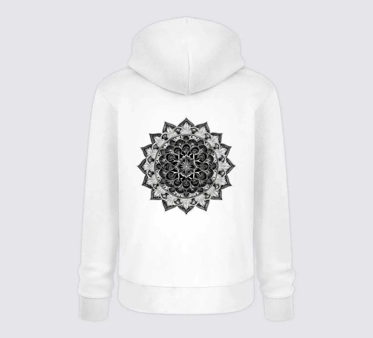 Mandala in bianco e nero felpa con cappuccio da Spiritual Touch