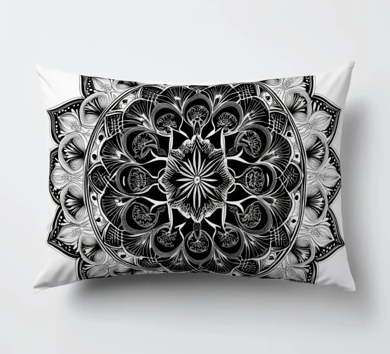 Mandala in bianco e nero cuscino da Spiritual Touch