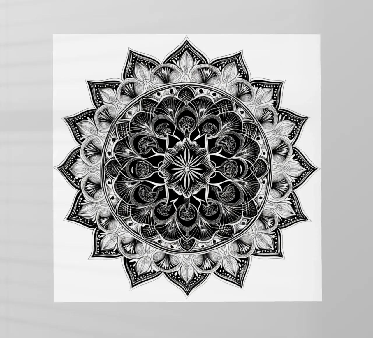 Mandala in bianco e nero pellicola backlit da Spiritual Touch