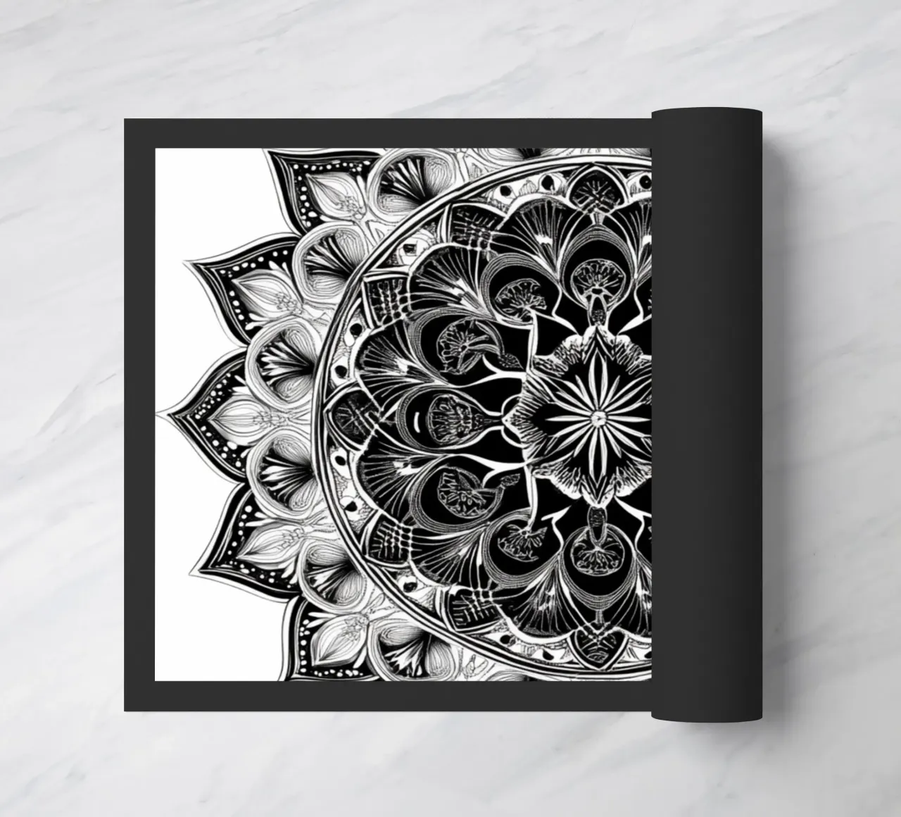Mandala in bianco e nero zerbino da Spiritual Touch