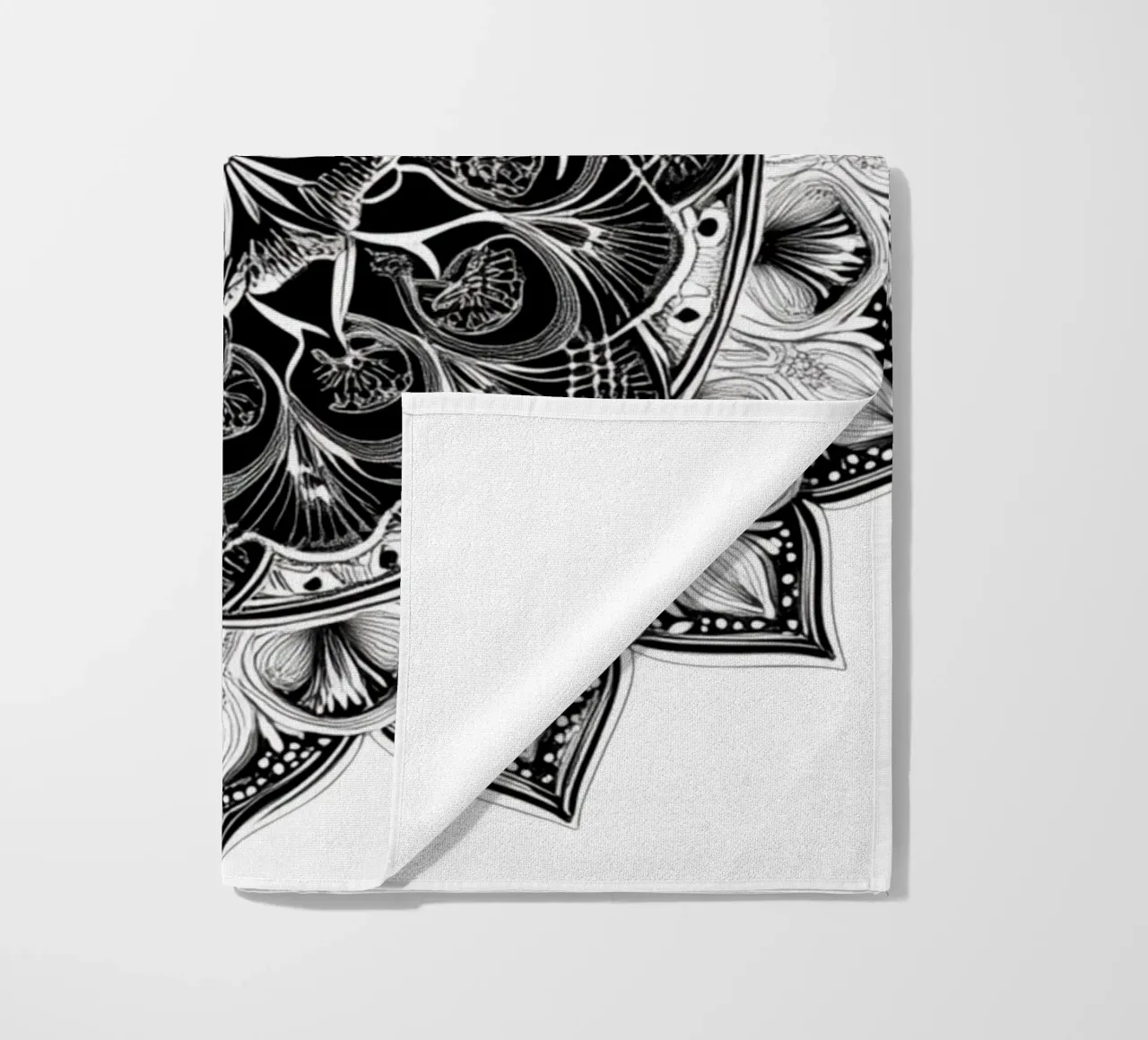 Mandala in bianco e nero telo mare da Spiritual Touch