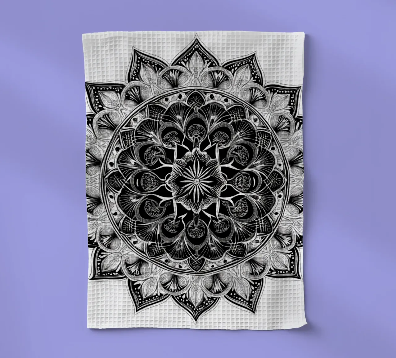 Mandala in bianco e nero canovaccio da cucina da Spiritual Touch