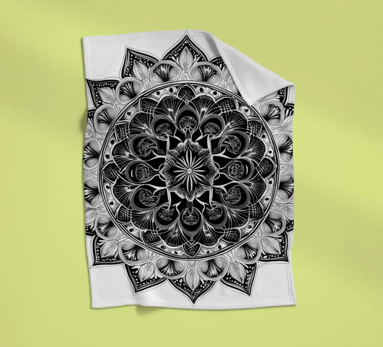 Mandala in bianco e nero coperta in pile da Spiritual Touch