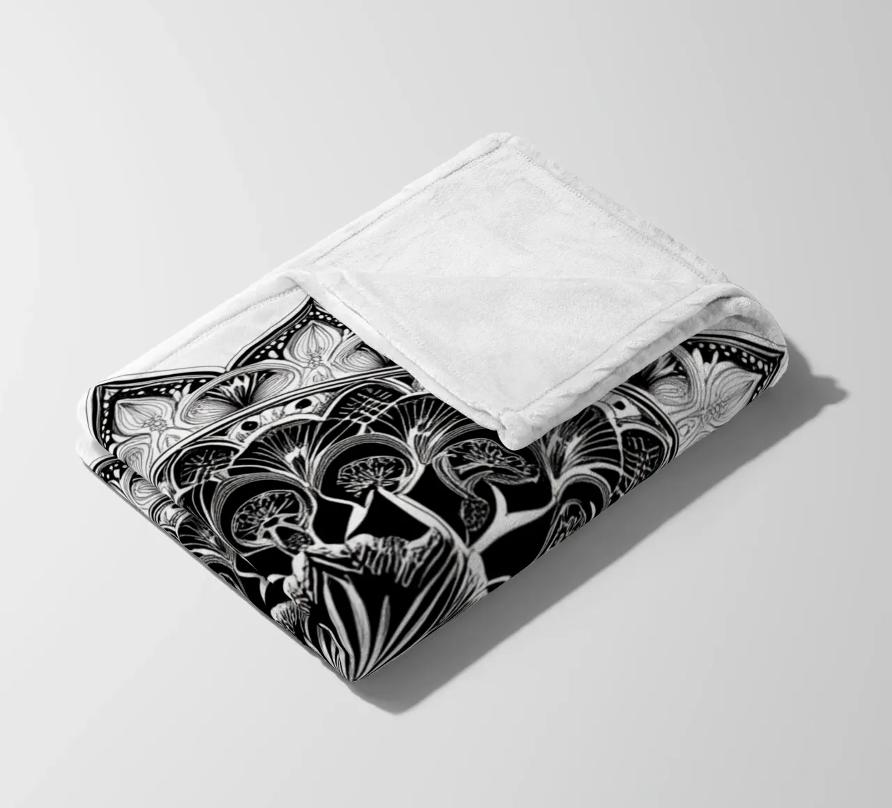 Mandala in bianco e nero coperta in pile da Spiritual Touch