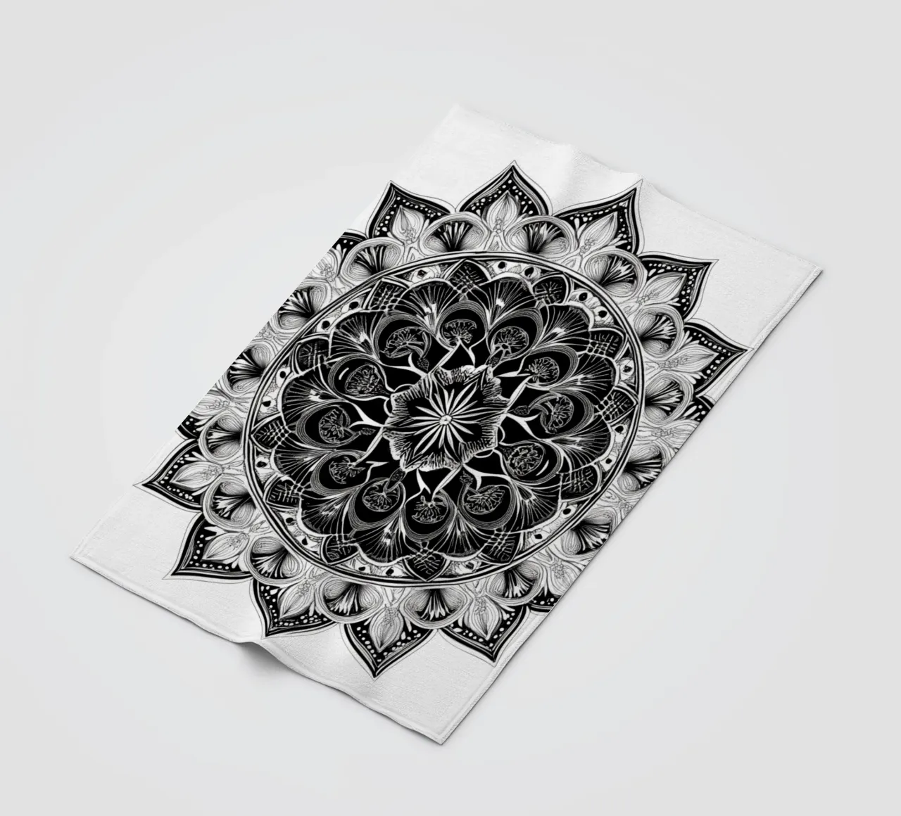 Mandala in bianco e nero coperta in pile da Spiritual Touch