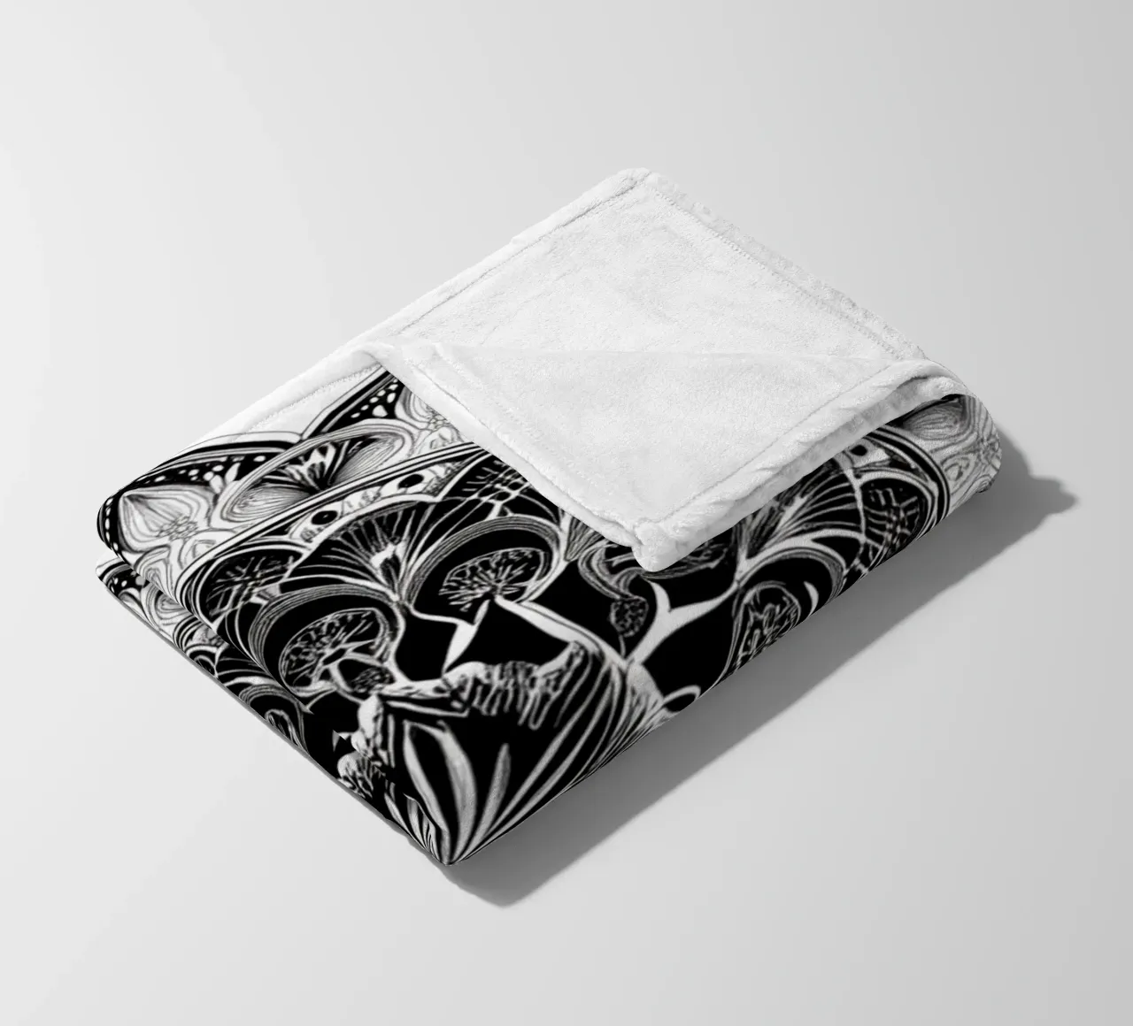 Mandala in bianco e nero coperta in pile da Spiritual Touch