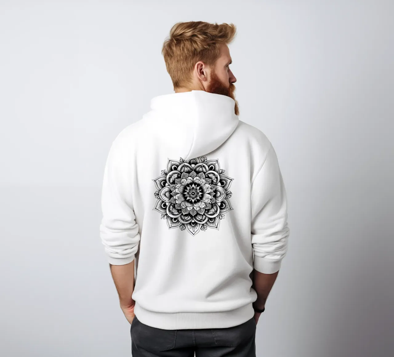Mandala in bianco e nero felpa con cappuccio da Spiritual Touch