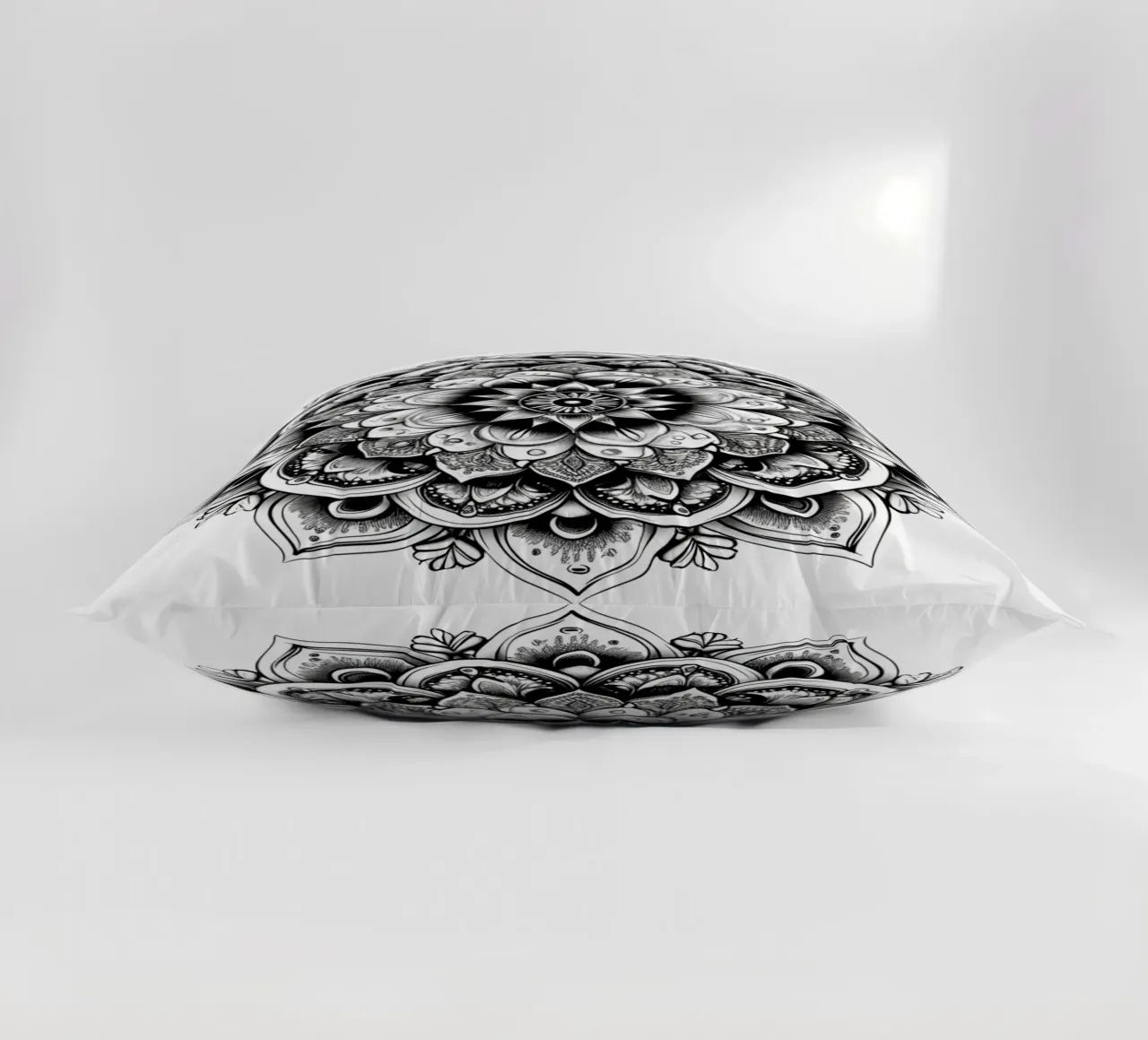Mandala in bianco e nero cuscino da Spiritual Touch