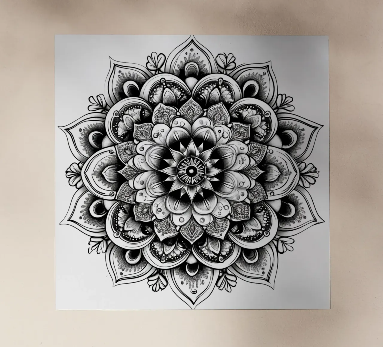 Mandala in bianco e nero pellicola backlit da Spiritual Touch