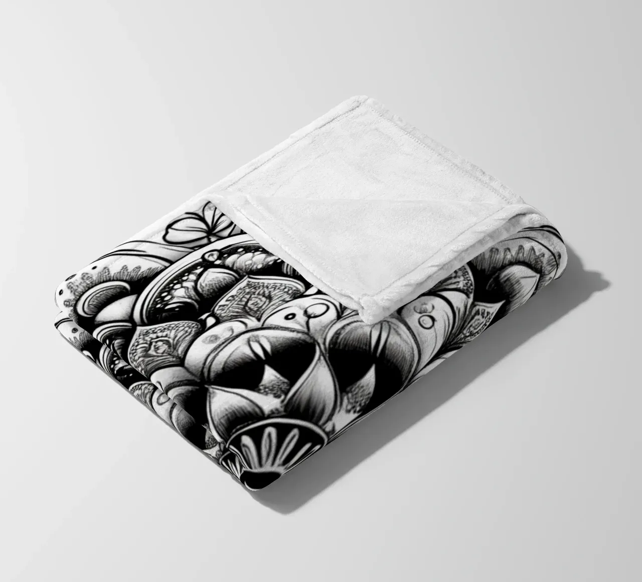 Mandala in bianco e nero coperta in pile da Spiritual Touch