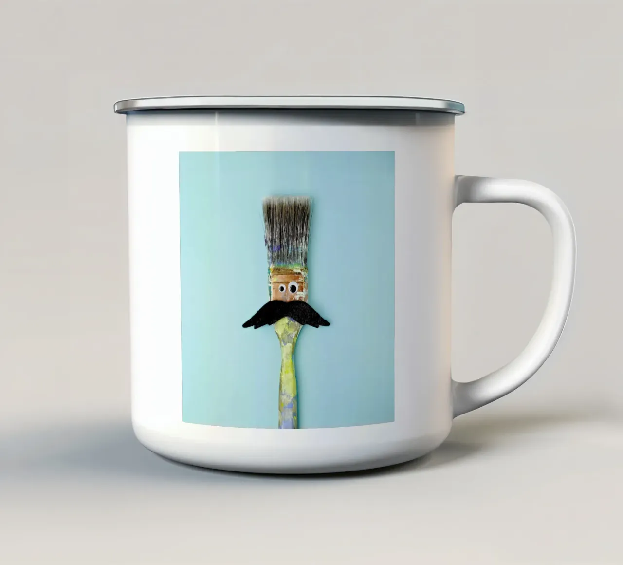 Nice 'Stache tazza in smalto da Juj Winn