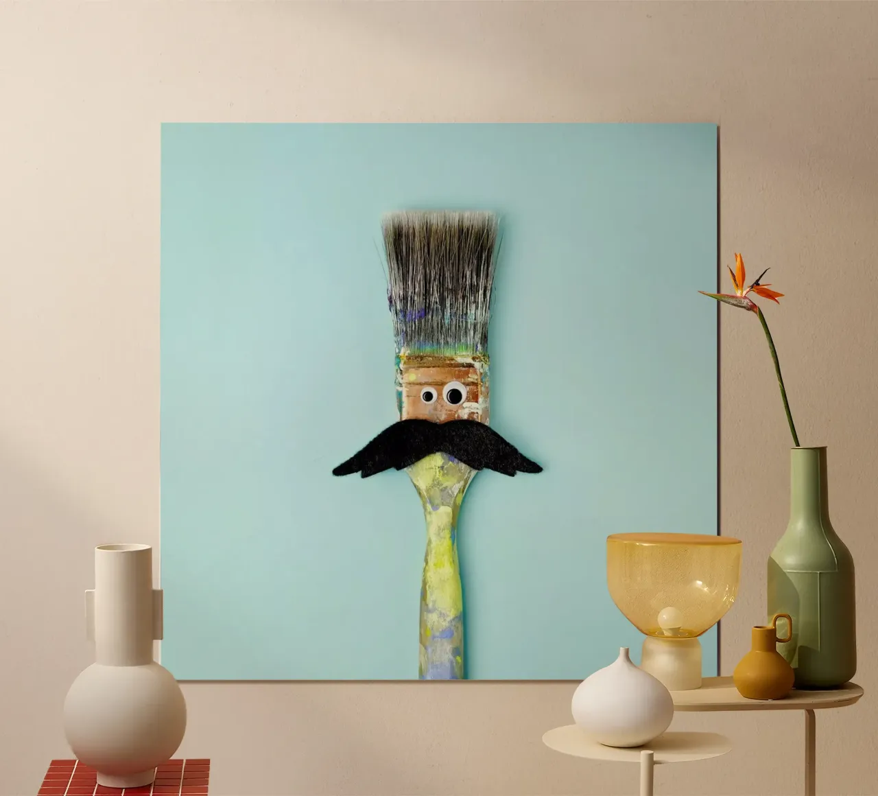 Nice 'Stache poster met aluminium frame van Juj Winn