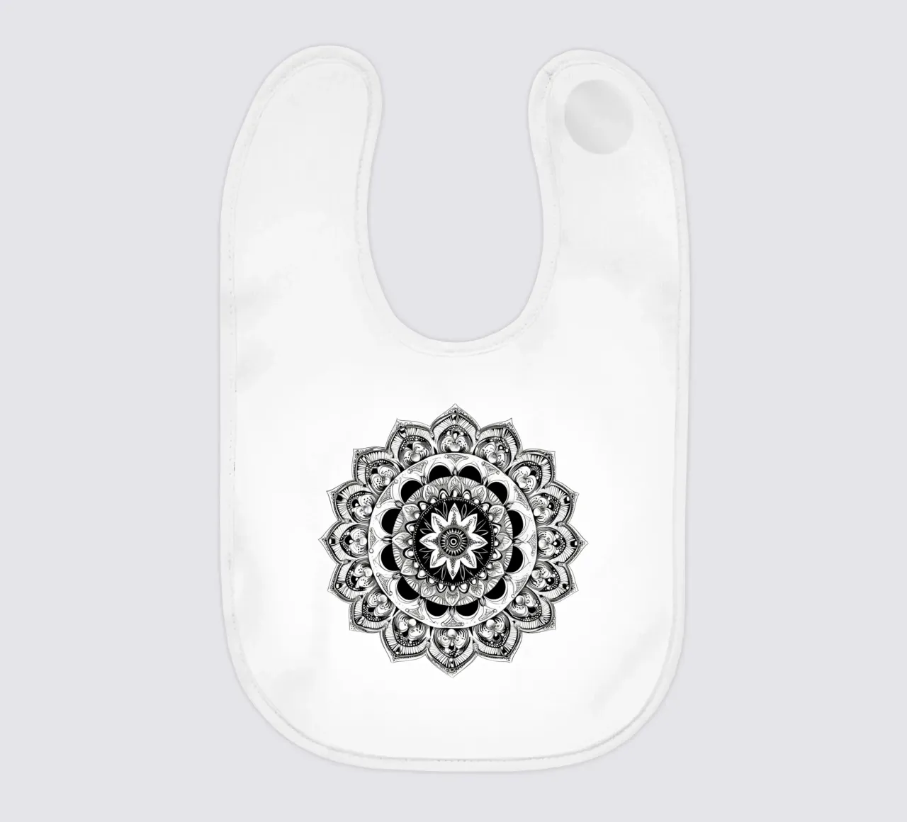 Mandala in bianco e nero bavaglino da Spiritual Touch