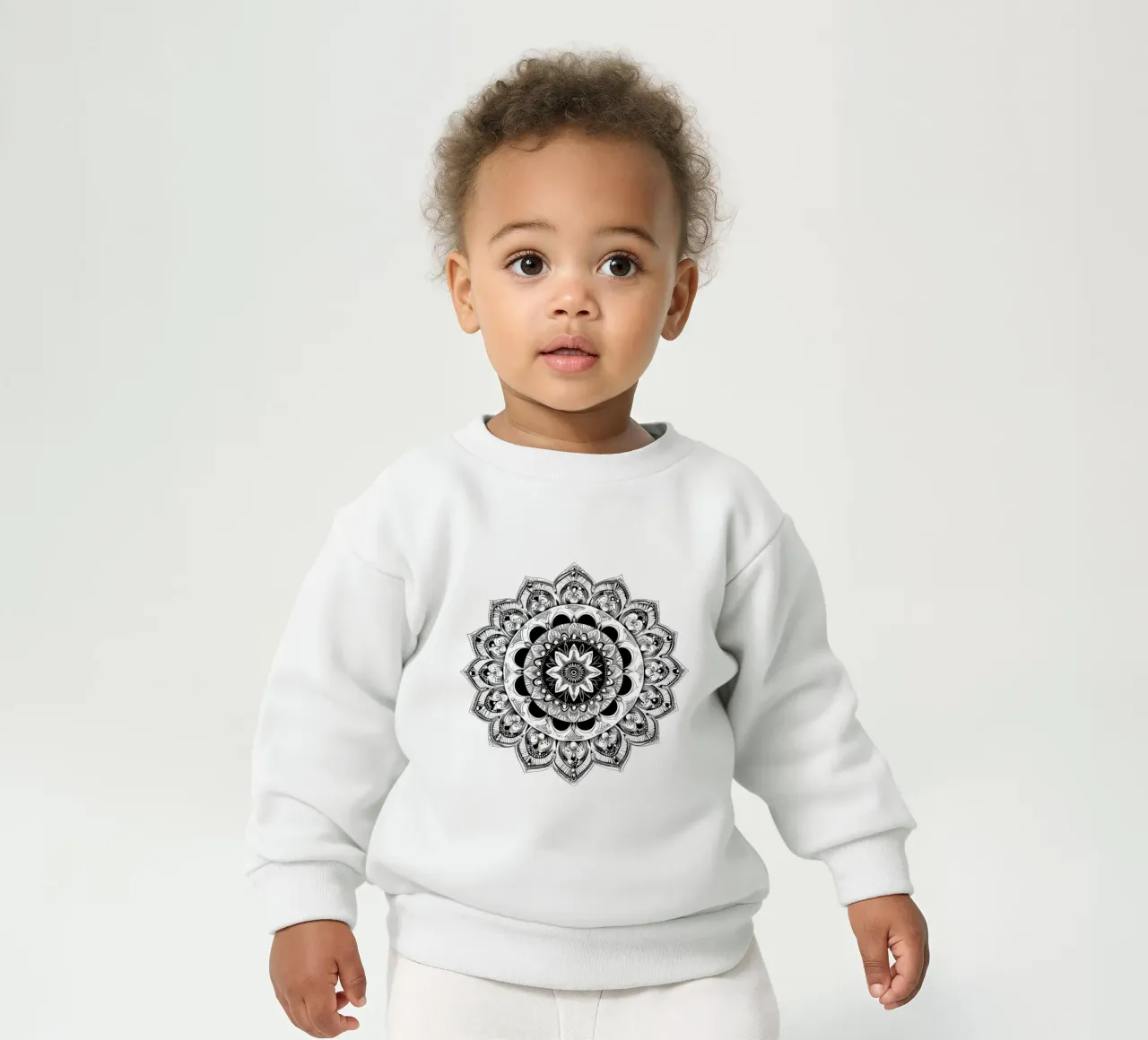 Mandala in bianco e nero felpa neonato da Spiritual Touch