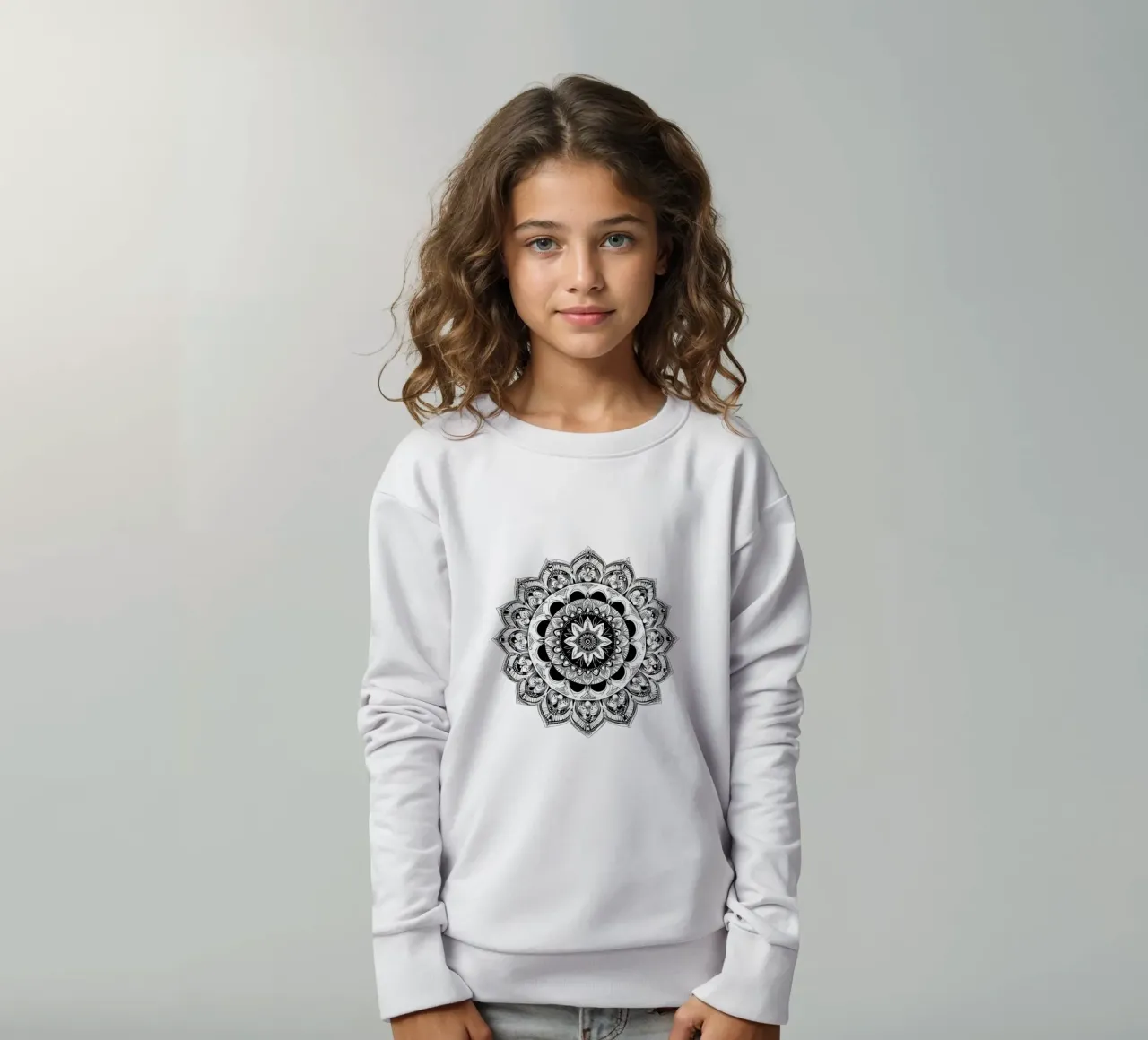 Mandala in bianco e nero felpa bambino da Spiritual Touch
