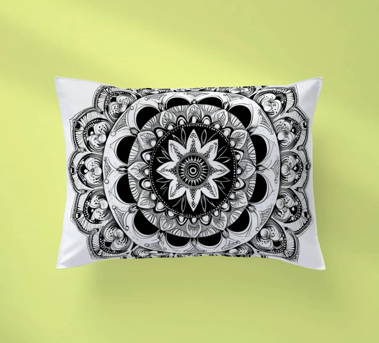 Mandala in bianco e nero cuscino da Spiritual Touch