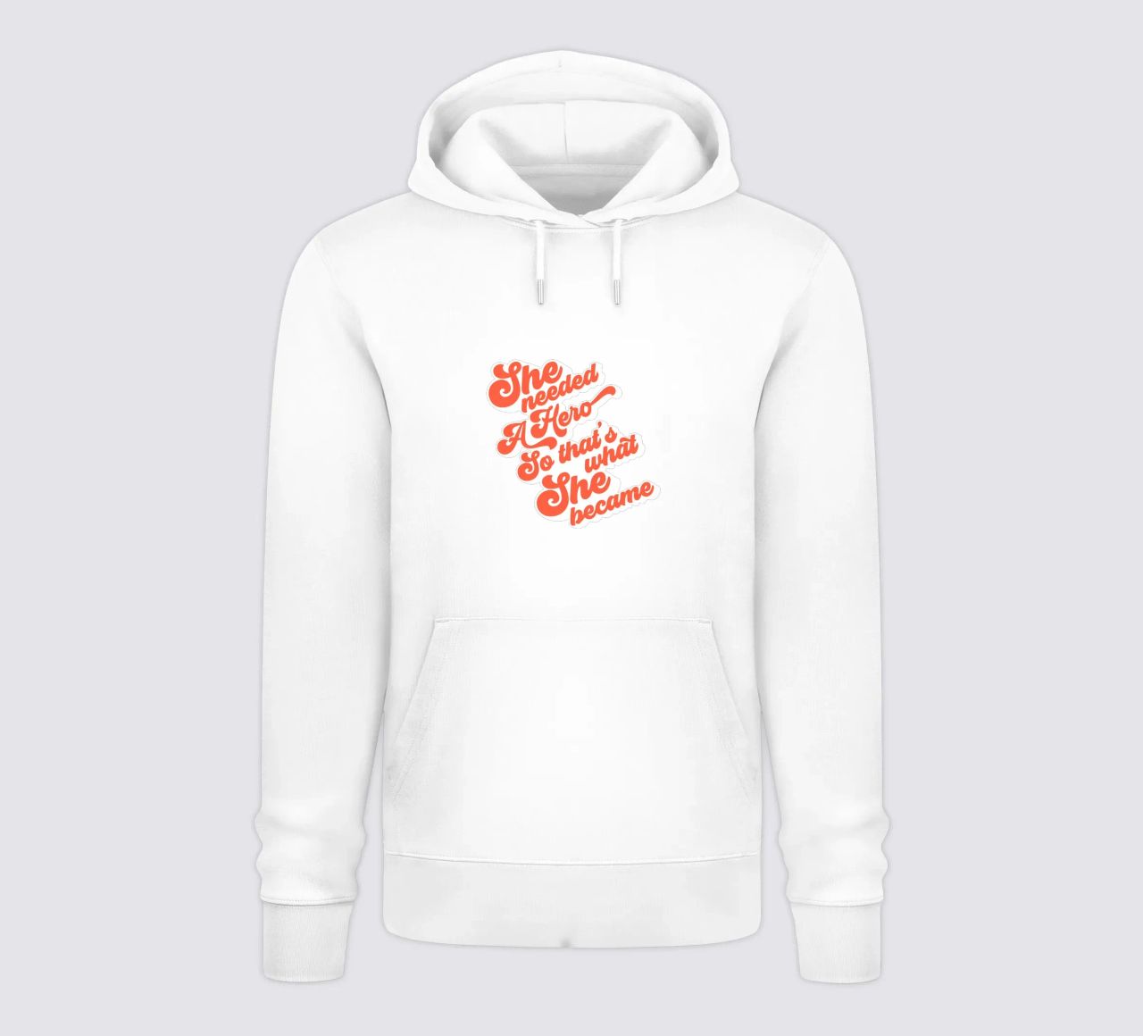 Ella necesitaba un héroe - Groovy Typographic Print sudadera con capucha de Dominique Vari Words