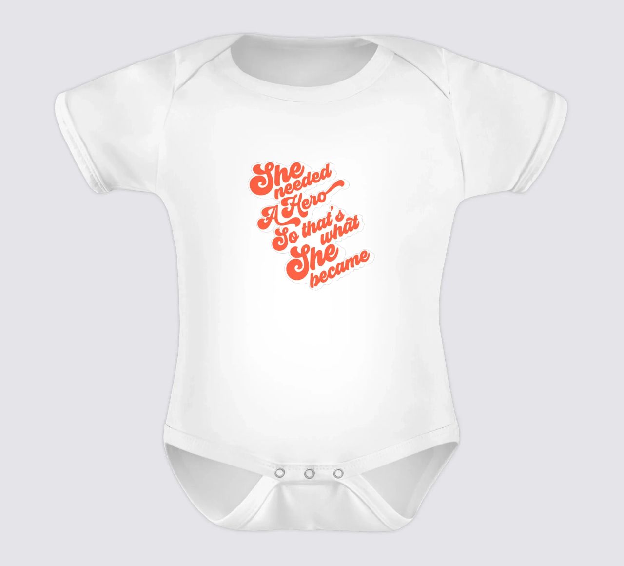 Ella necesitaba un héroe - Groovy Typographic Print body de bebé de Dominique Vari Words