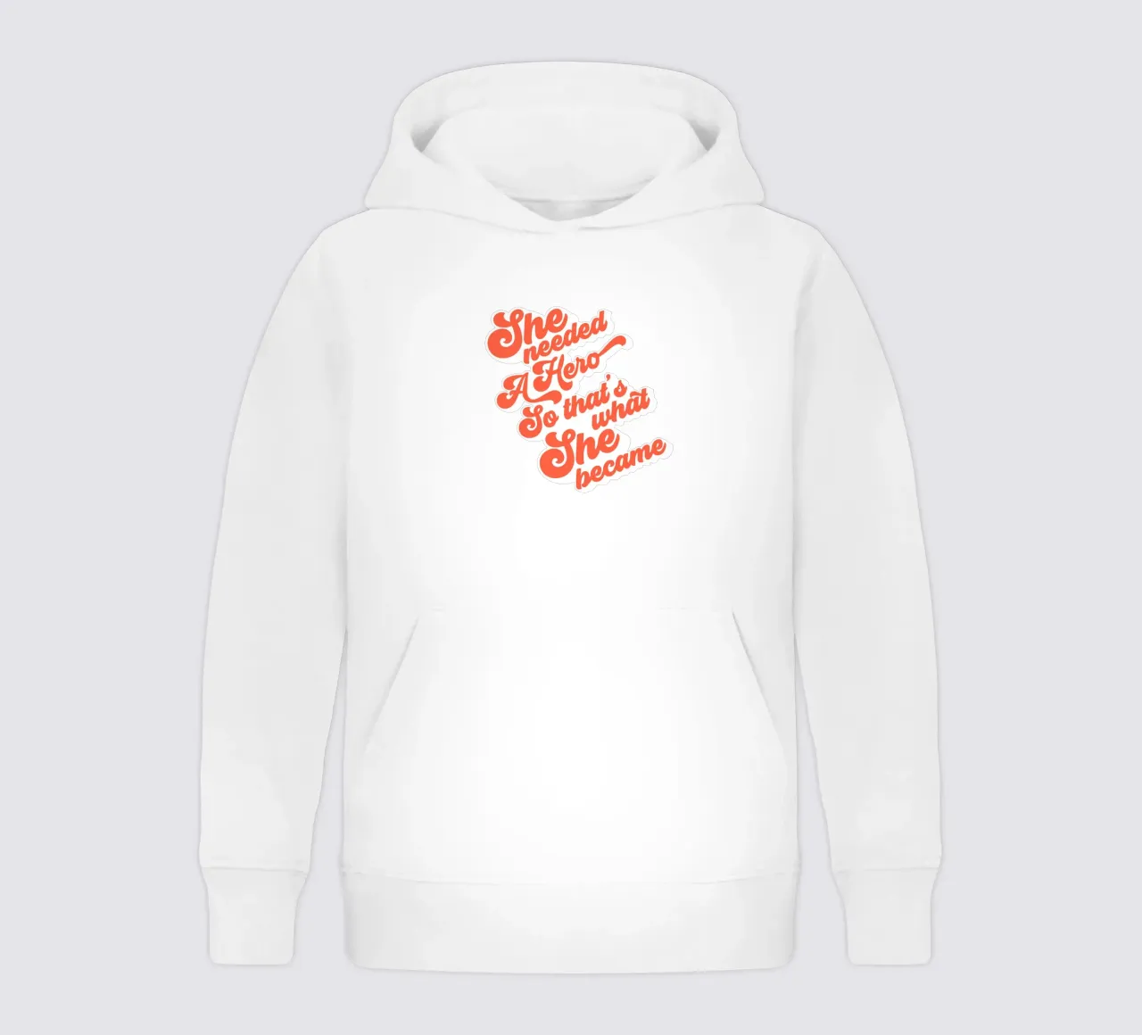 Ella necesitaba un héroe - Groovy Typographic Print sudadera con capucha para niño de Dominique Vari Words