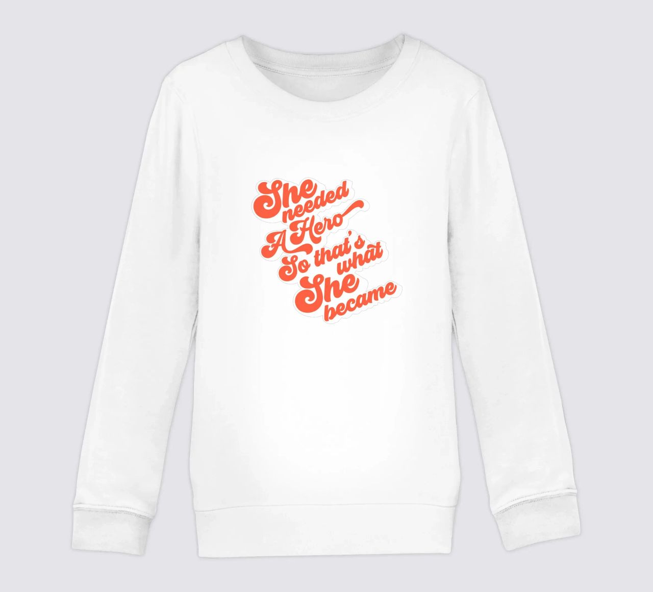 Ella necesitaba un héroe - Groovy Typographic Print sudadera para niño de Dominique Vari Words