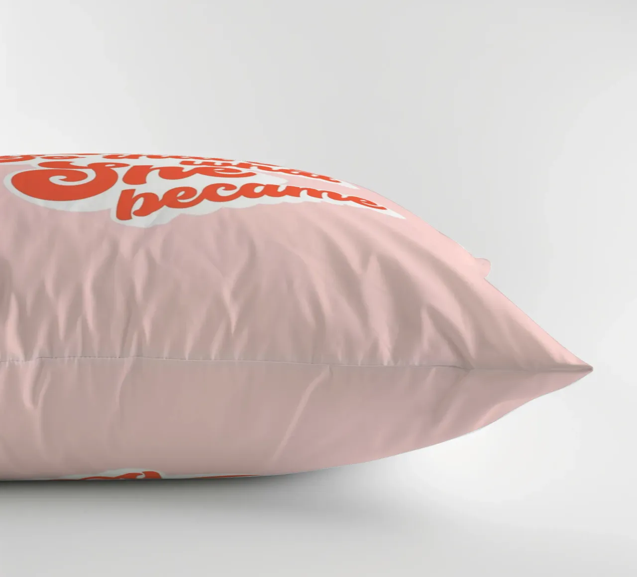 She Needed a Hero • Groovy Typographic Print decorative cushion by Dominique Vari Words