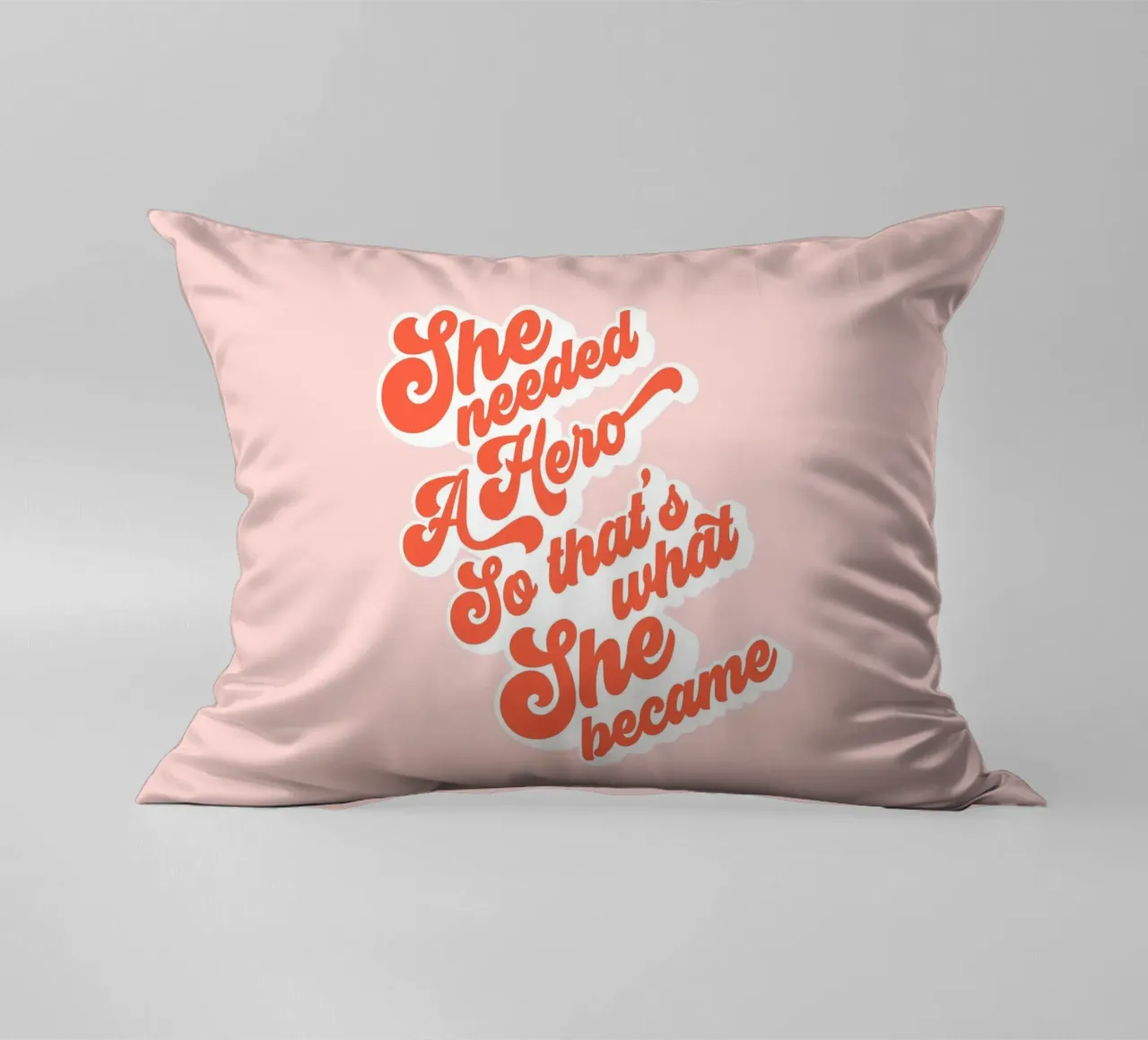 She Needed a Hero • Groovy Typographic Print decorative cushion by Dominique Vari Words
