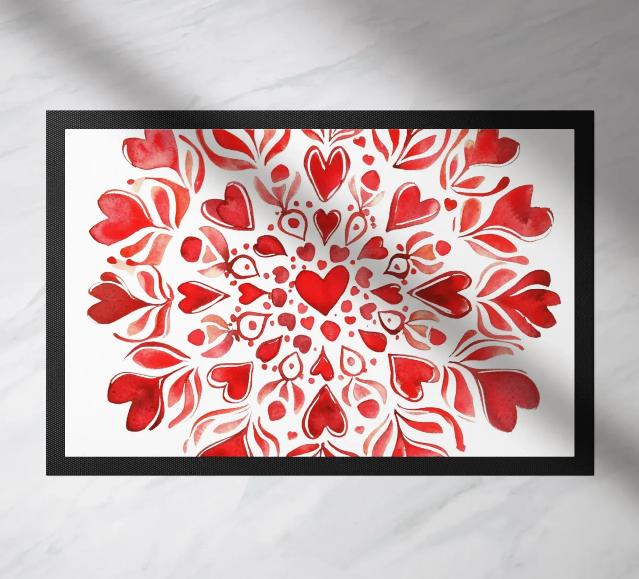 Mandala dell'amore ad acquerello zerbino da Spiritual Touch