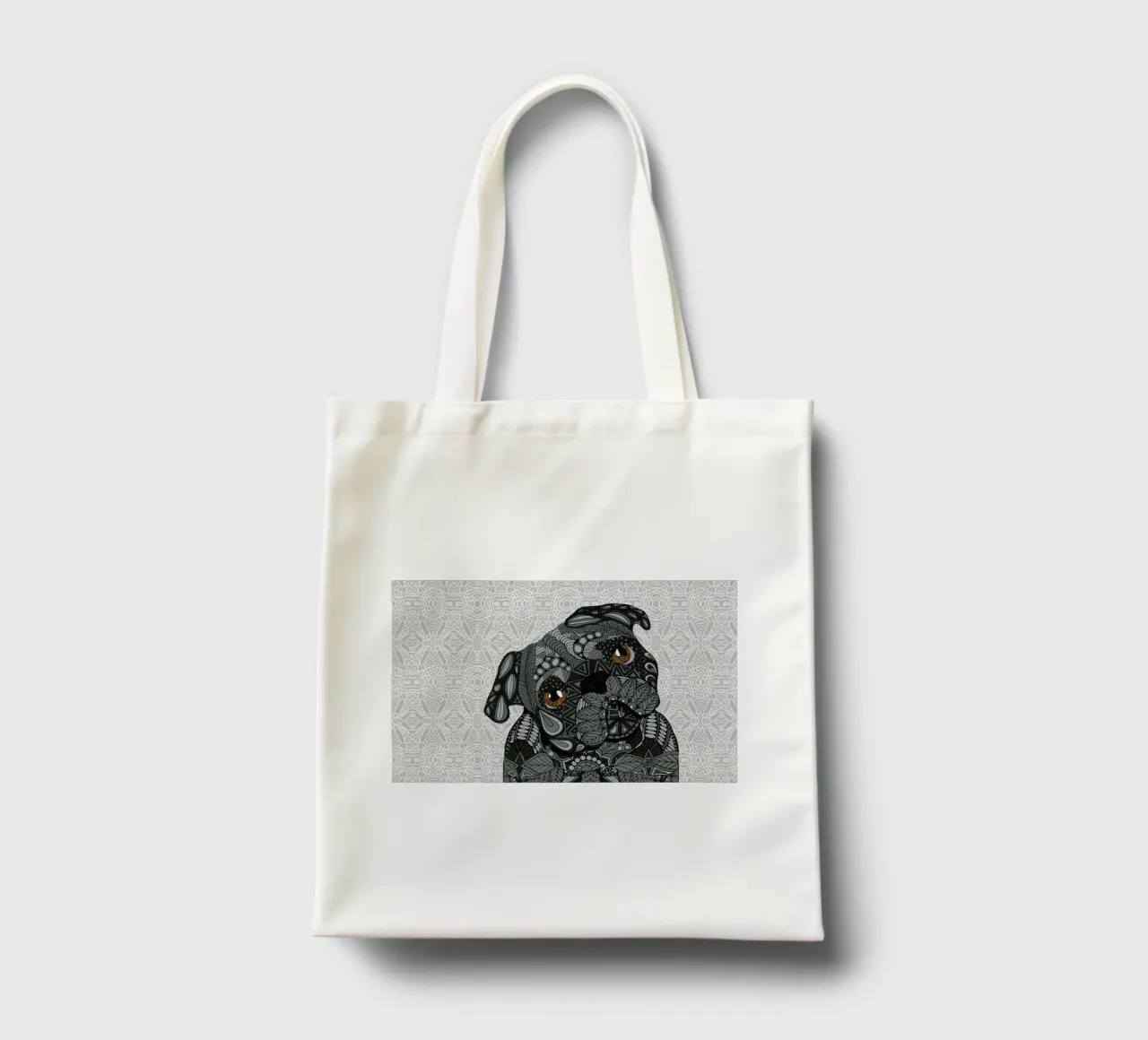 Black Pug tote bag de Angelika Parker