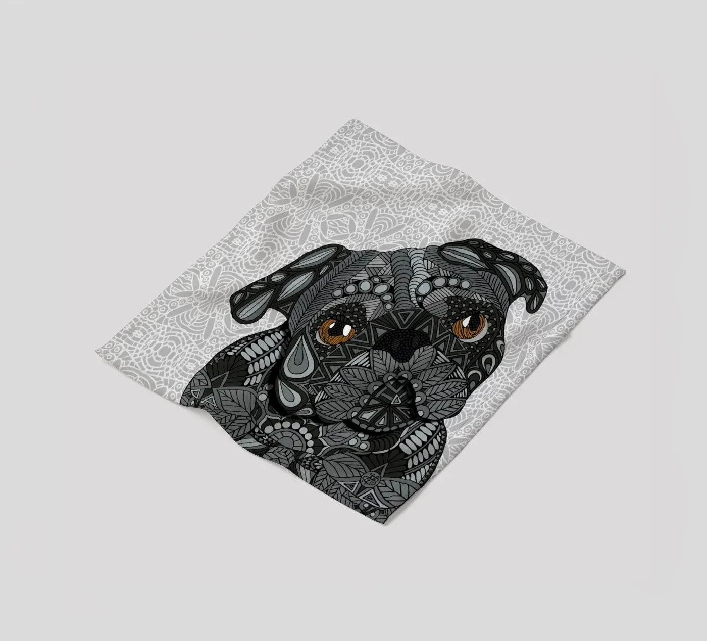 Black Pug Fleecedecke von Angelika Parker