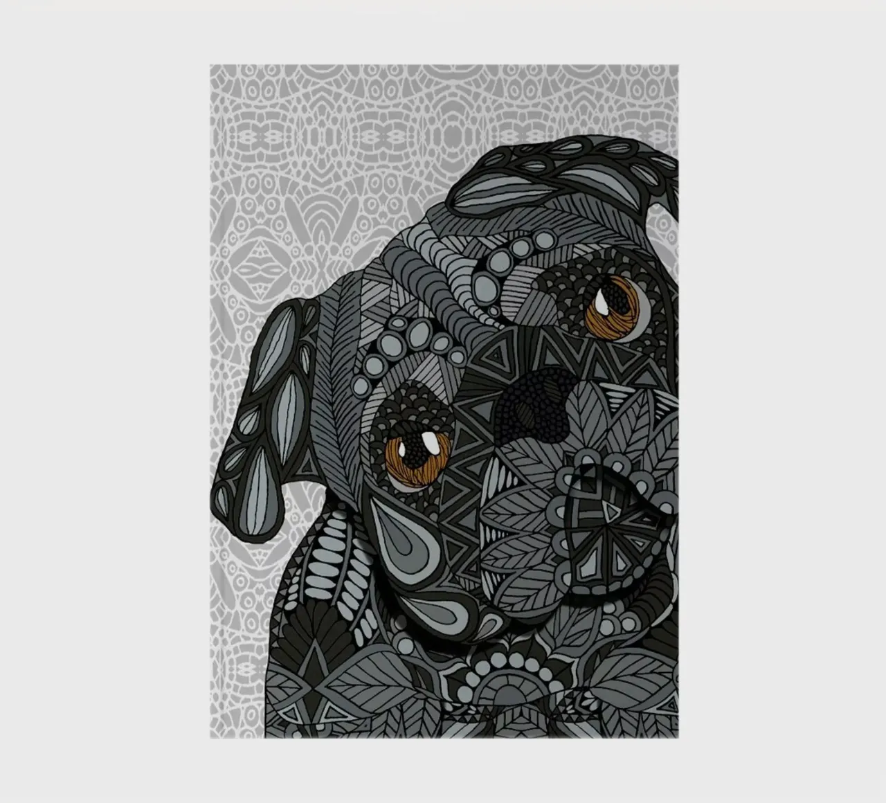 Black Pug notebook by Angelika Parker