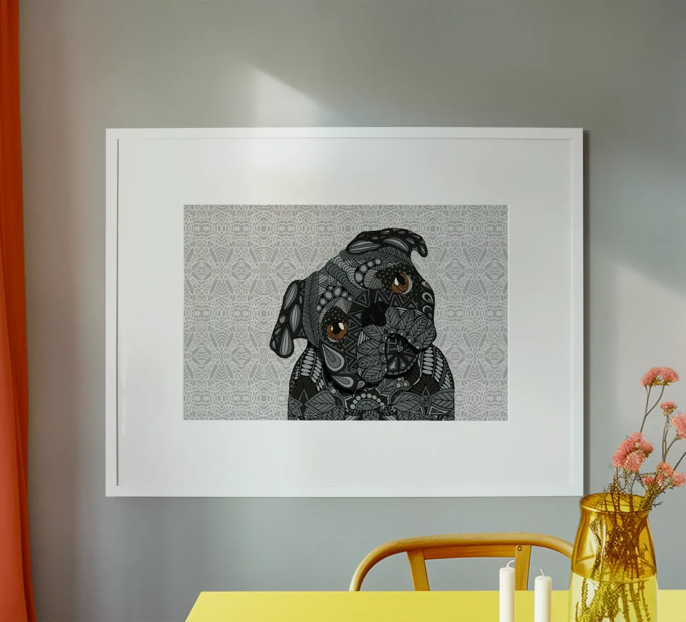 Black Pug poster da Angelika Parker
