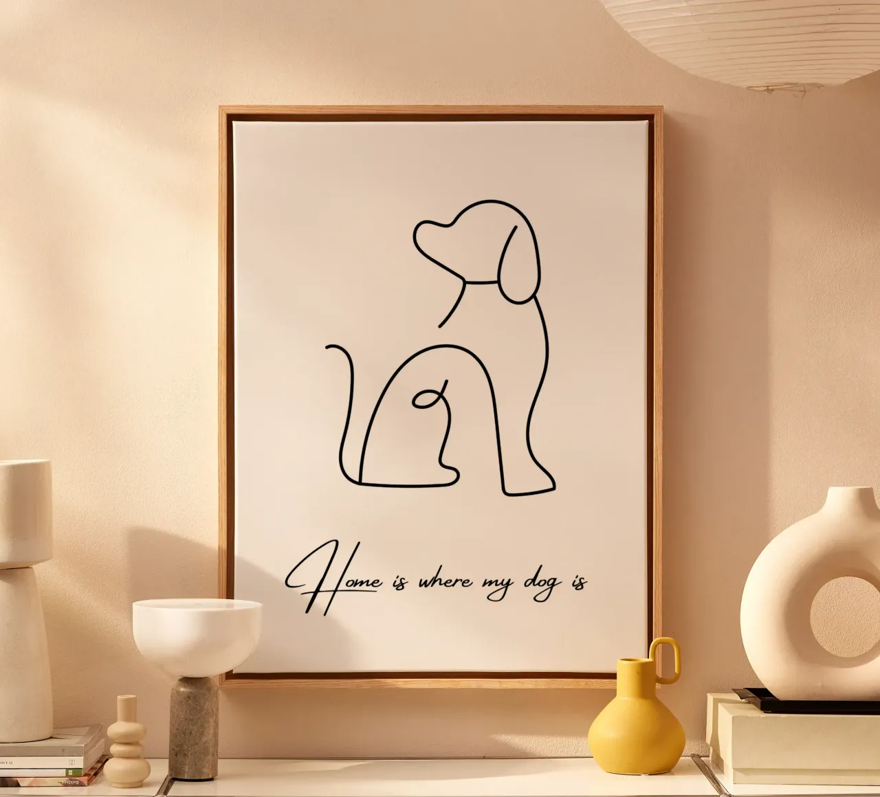 Home is where my dog is canvas with Floater frame by ArtDesign by KBK