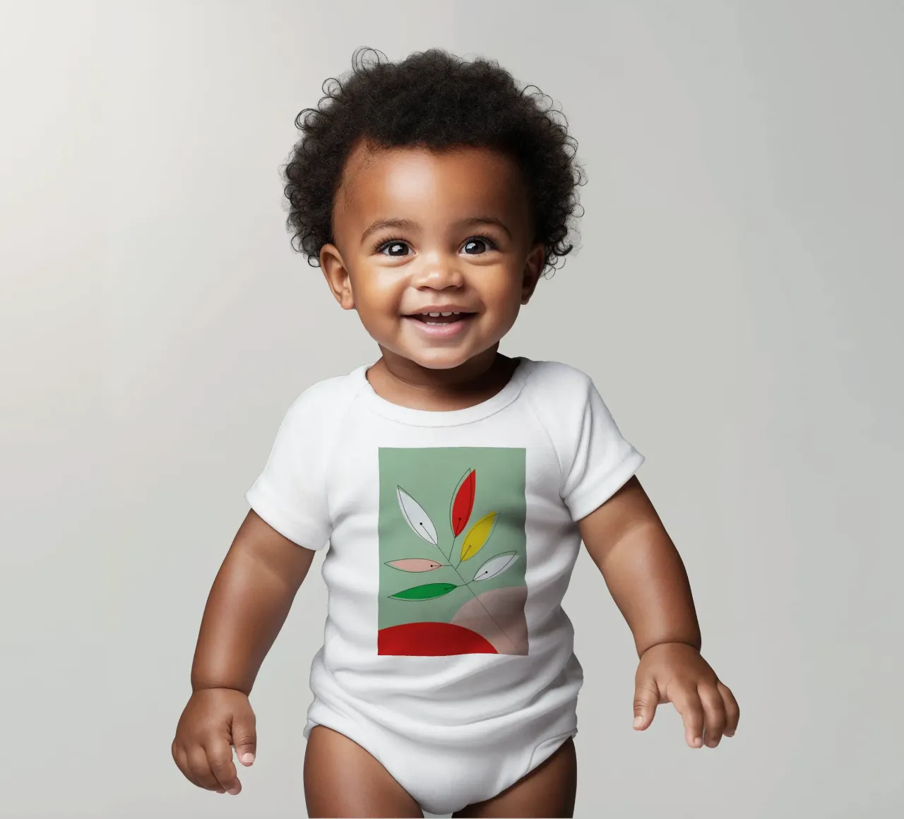 Colorful Twig short-sleeve baby romper by XOXO Arte