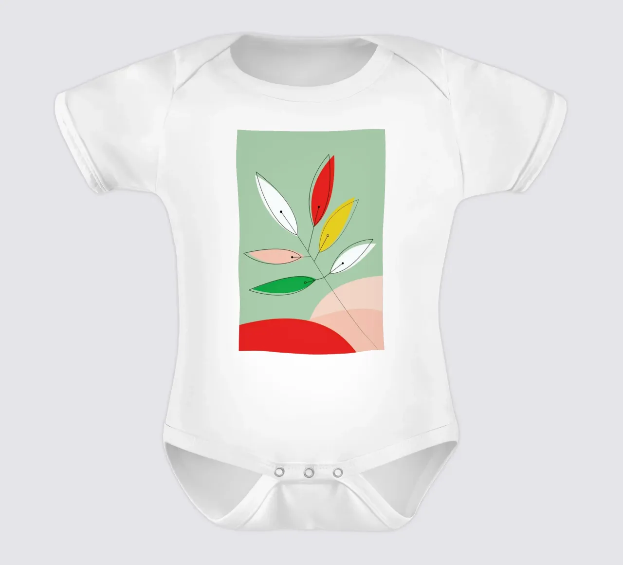 Colorful Twig short-sleeve baby romper by XOXO Arte