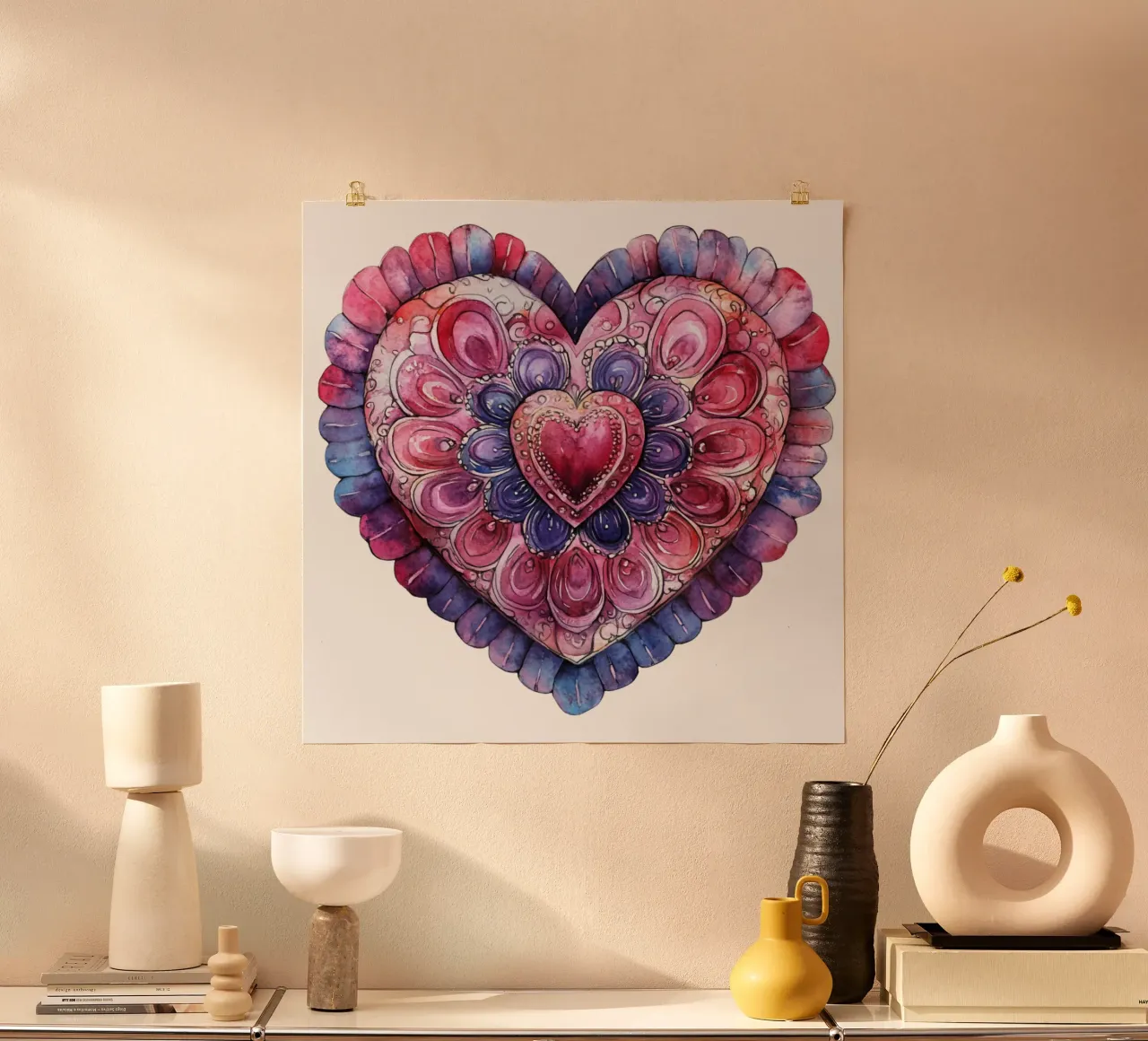 Mandala dell'amore ad acquerello poster da Spiritual Touch