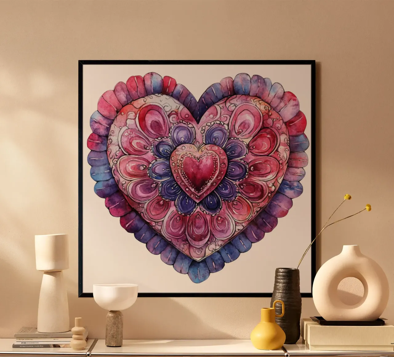 Mandala dell'amore ad acquerello poster da Spiritual Touch