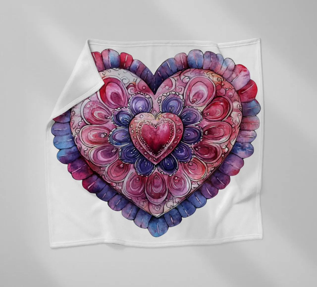 Mandala dell'amore ad acquerello coperta in pile da Spiritual Touch