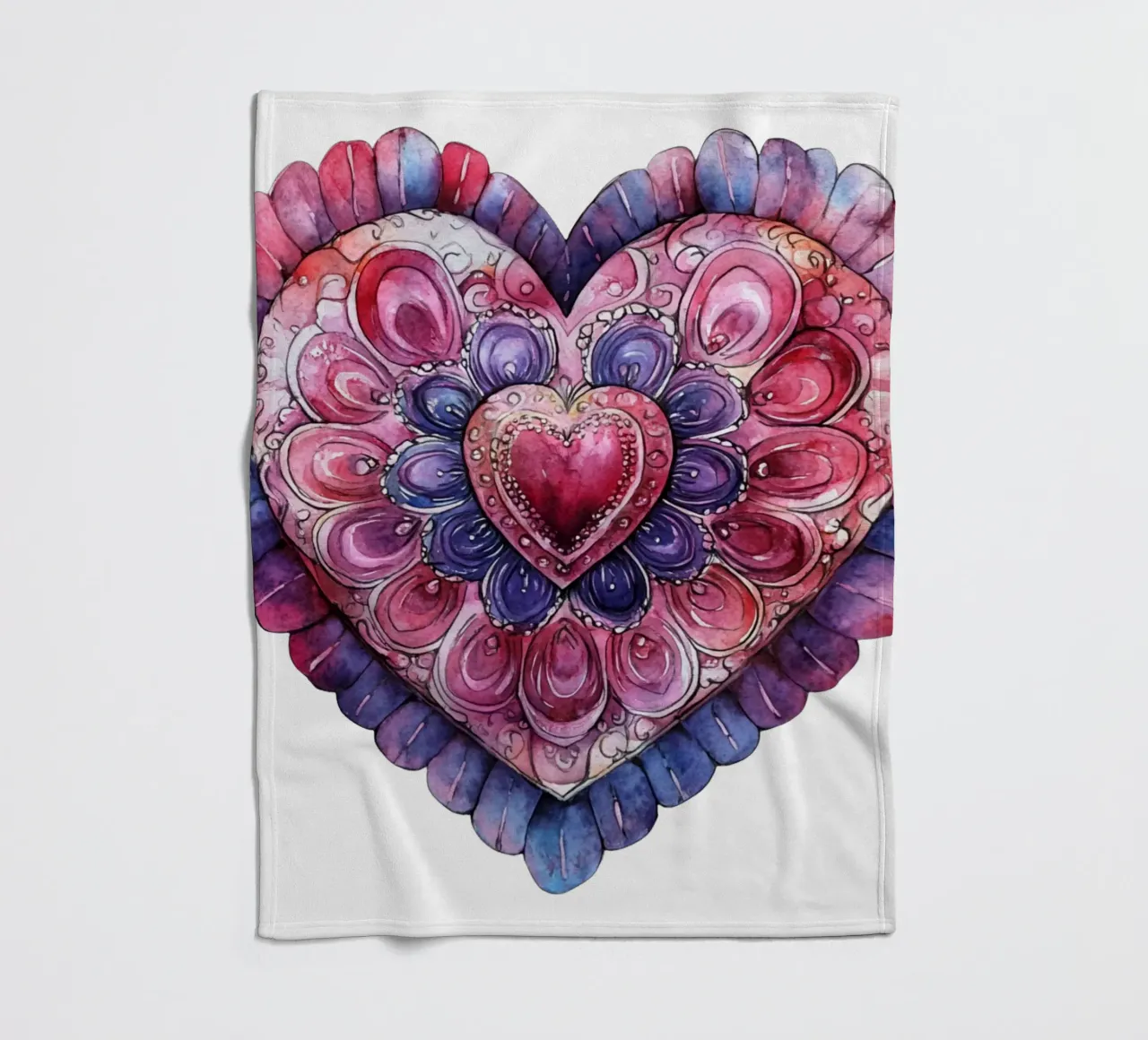 Mandala dell'amore ad acquerello coperta in pile da Spiritual Touch