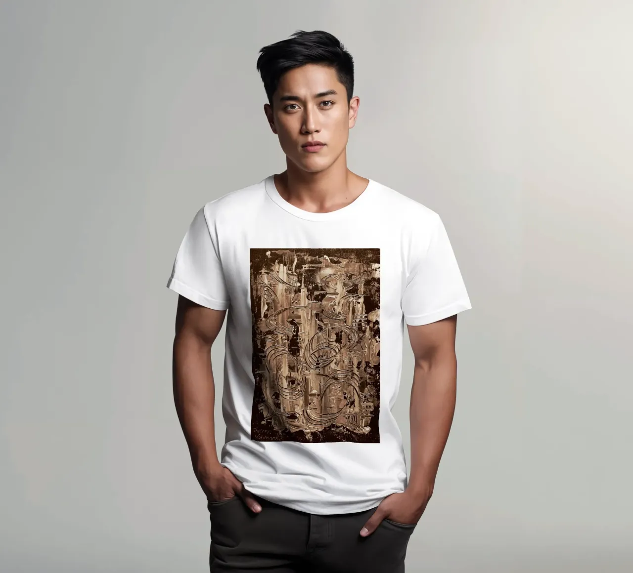 SEPIA 15 T-Shirt von Thierry Vobmann Abstract painting
