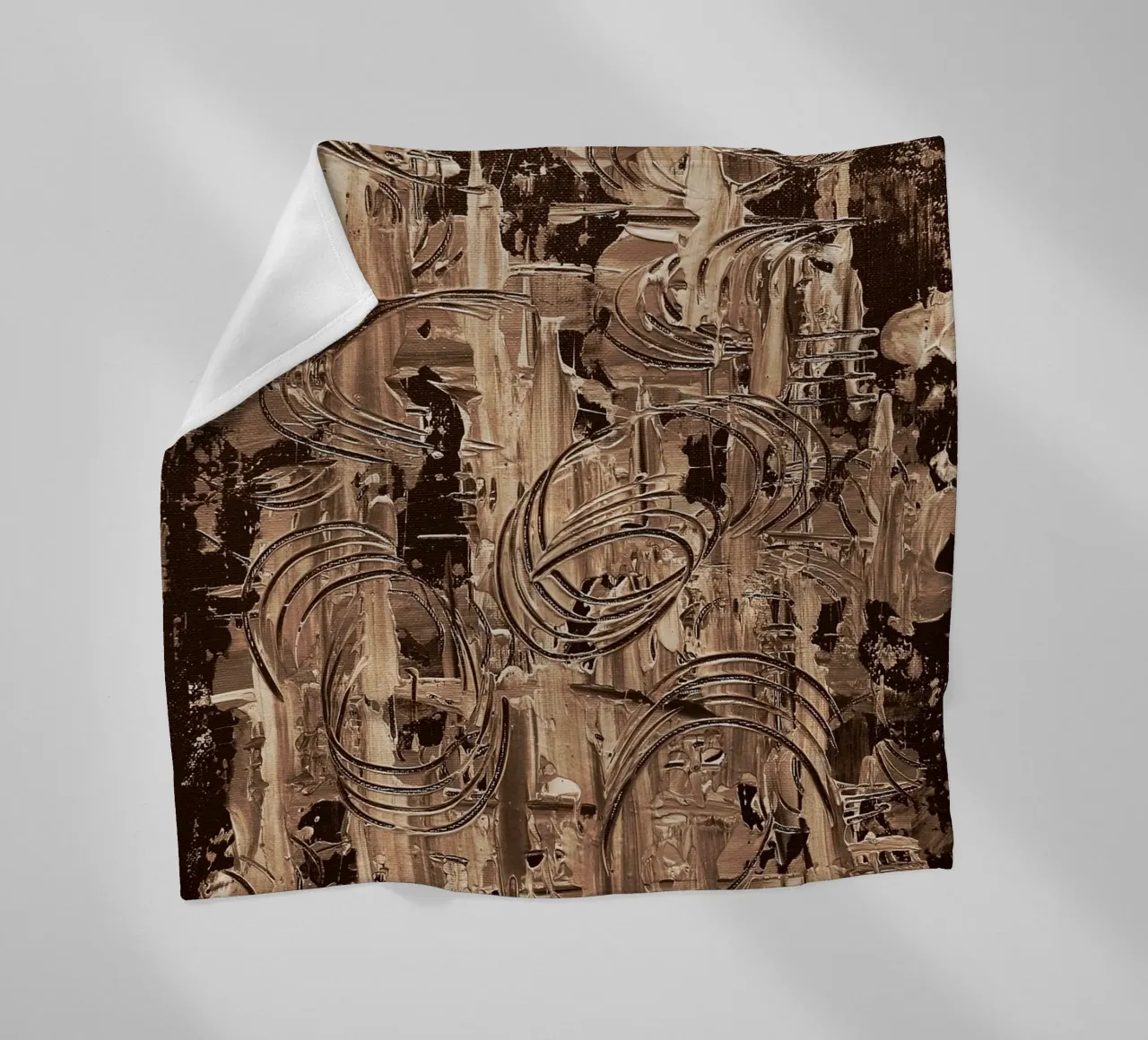 SEPIA 15 fleece blanket by Thierry Vobmann Abstract painting