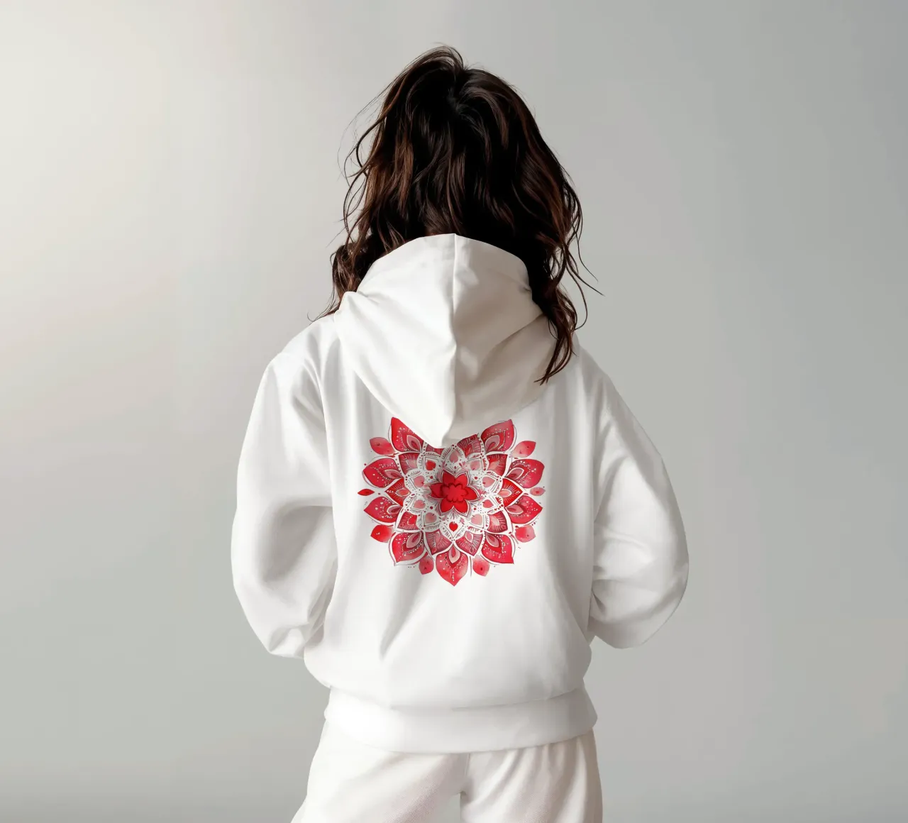 Mandala dell'amore ad acquerello felpa con cappuccio da Spiritual Touch